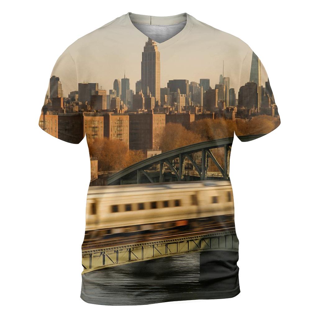 Harlem River Framing Midtown Towers designer pattern shirts