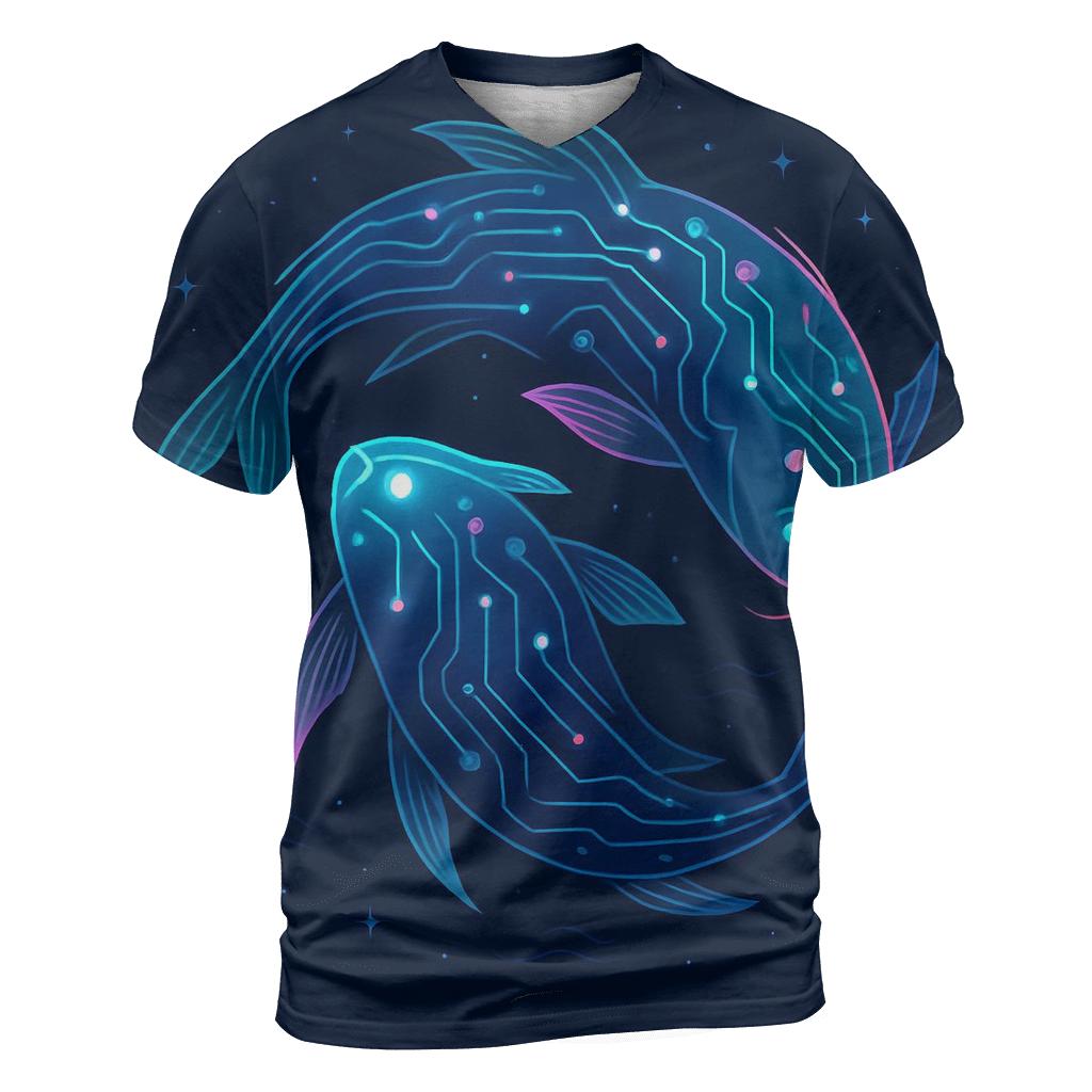 Aurora Circuit Koi artistic all-over print tops