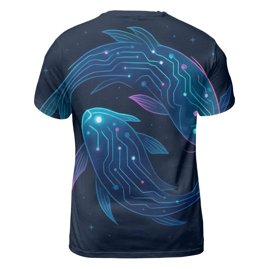 Aurora Circuit Koi artistic all-over print tops