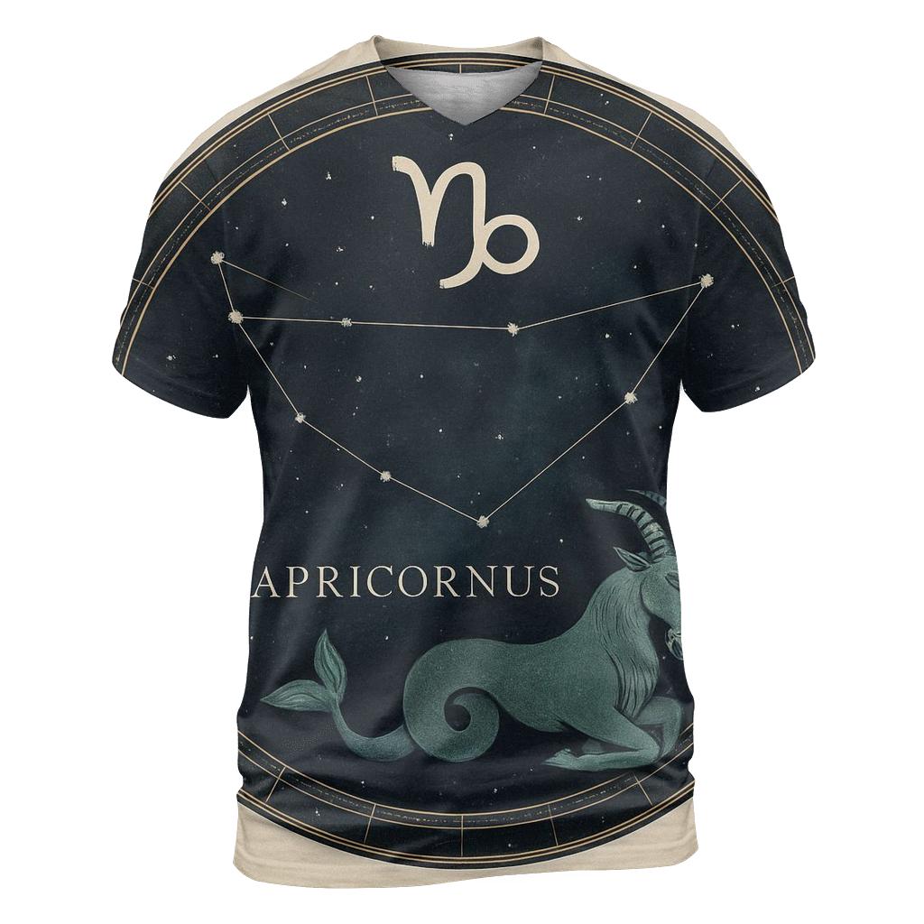 Capricorn Sea Goat Star Chart Emblem vibrant all-over design tees