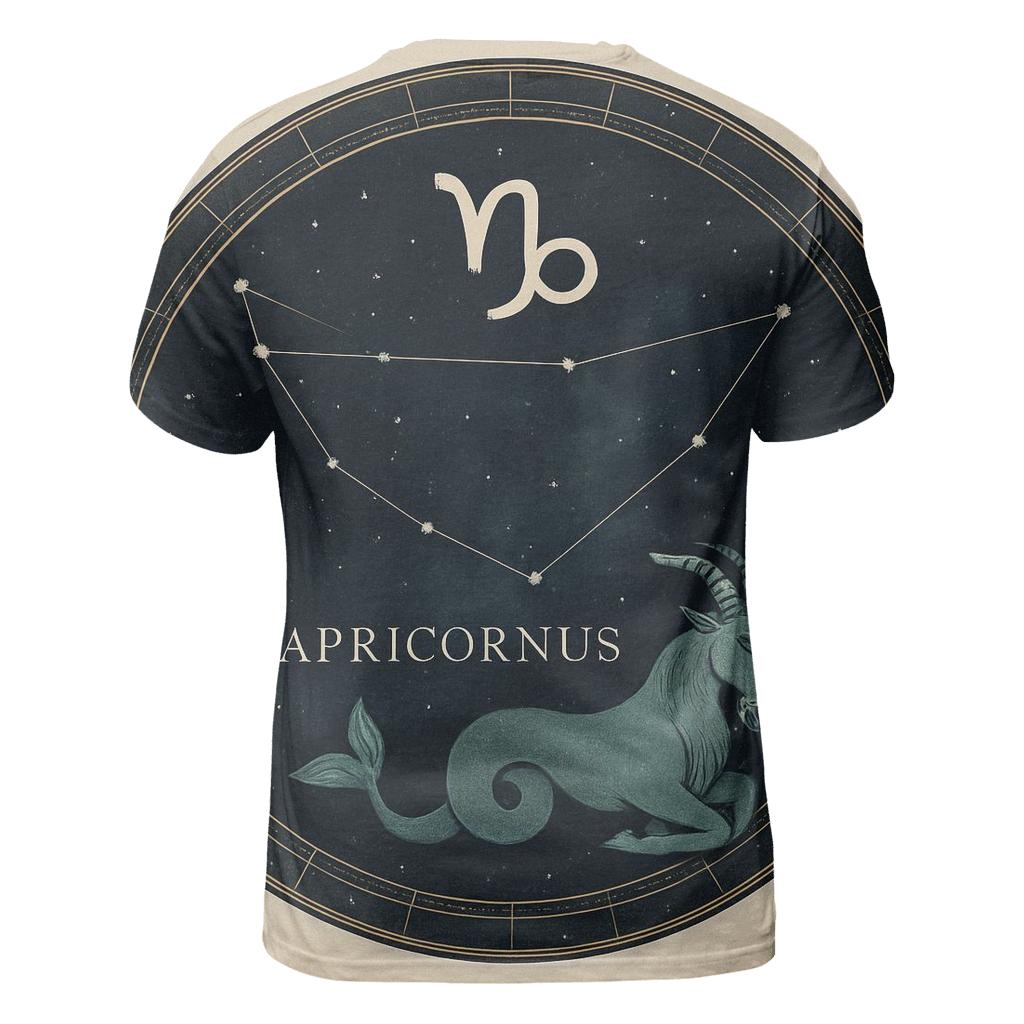Capricorn Sea Goat Star Chart Emblem vibrant all-over design tees