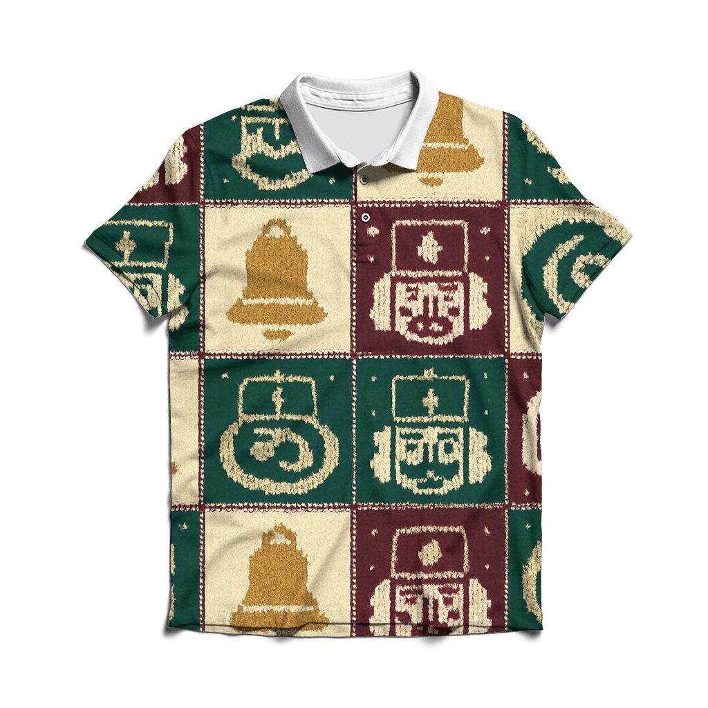 Nutcracker Nebula Checker Tapestry Design branded logo polo shirts