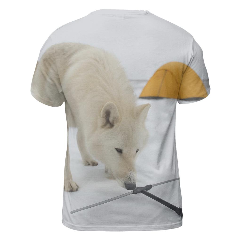 Arctic Wolf Research Collar Check At A Tundra Field Camp custom all-over print shirts