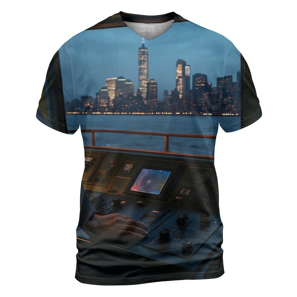 Rainy Blue Hour From The Staten Island Ferry Bridge personalized full print shirts