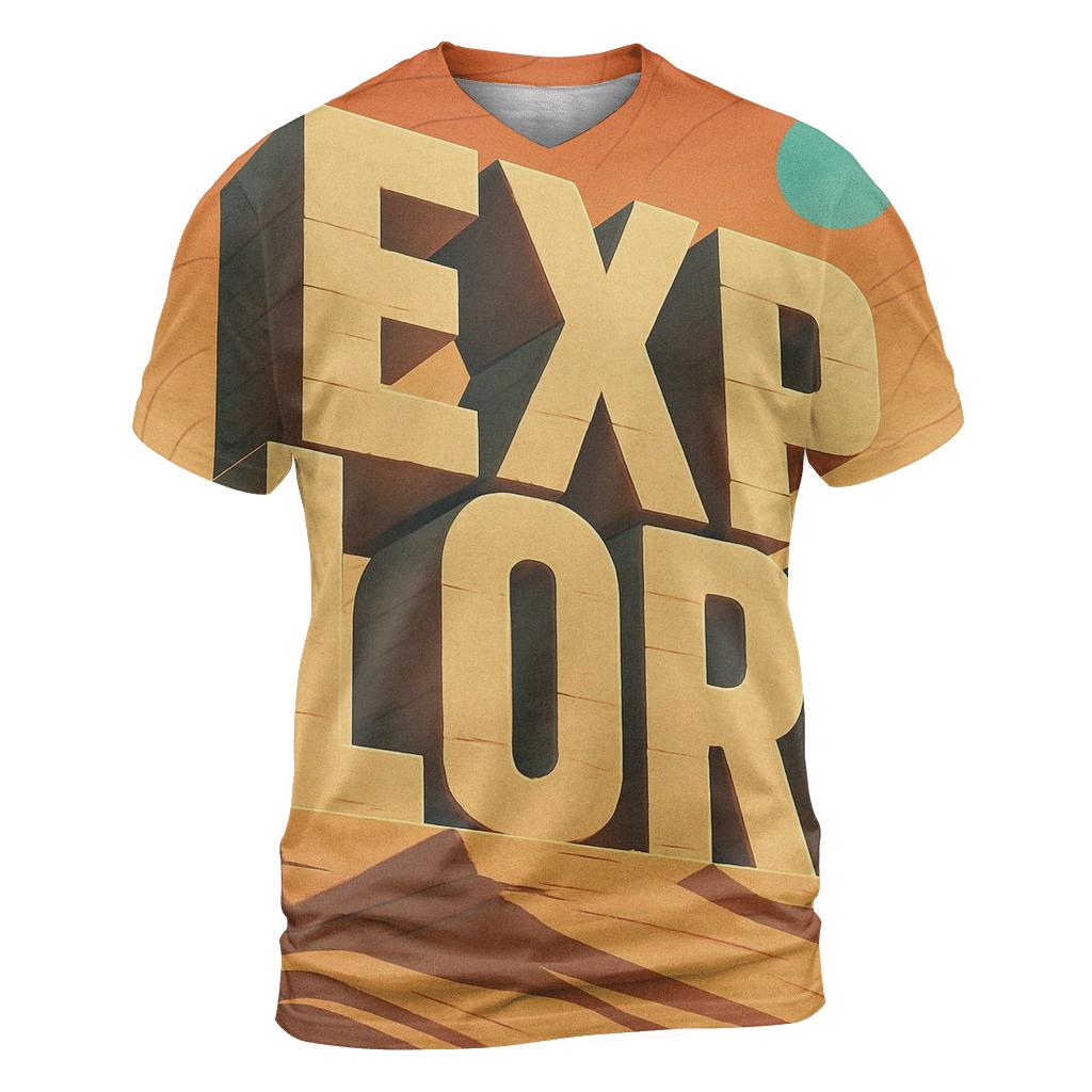 Desert Mirage Typography Atlas vibrant all-over design tees