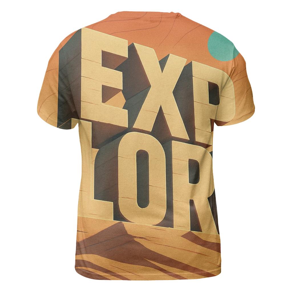 Desert Mirage Typography Atlas vibrant all-over design tees