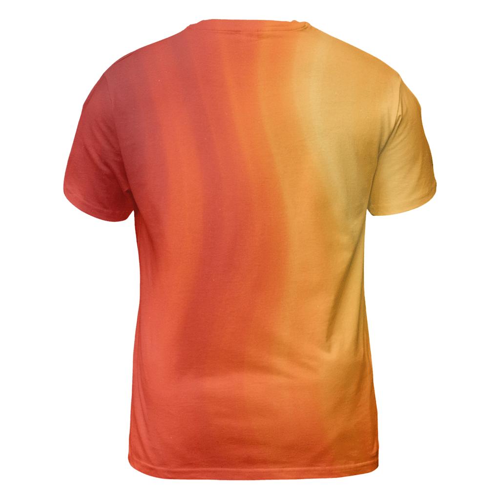 Molten Coral Cascade statement graphic shirts