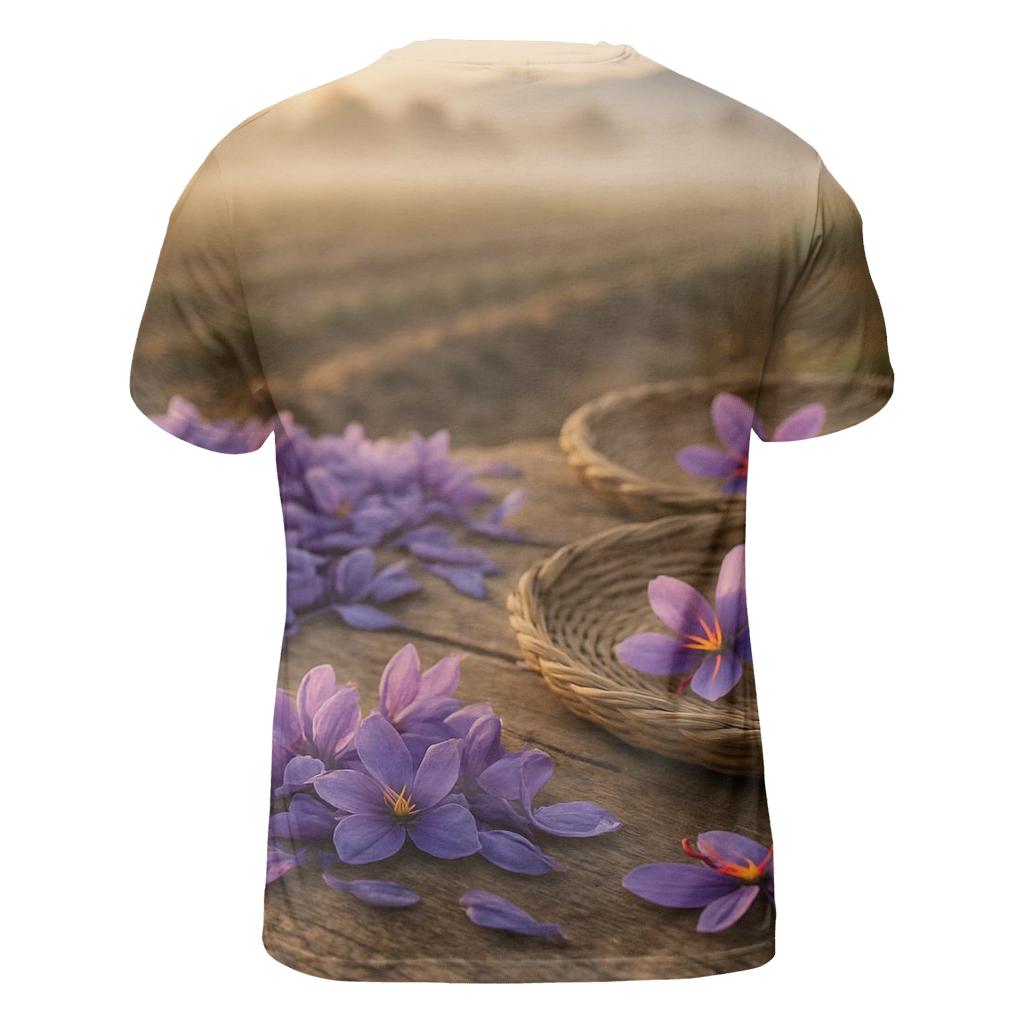 Saffron Crocus Harvest Trays In Autumn Field vibrant all-over design tees