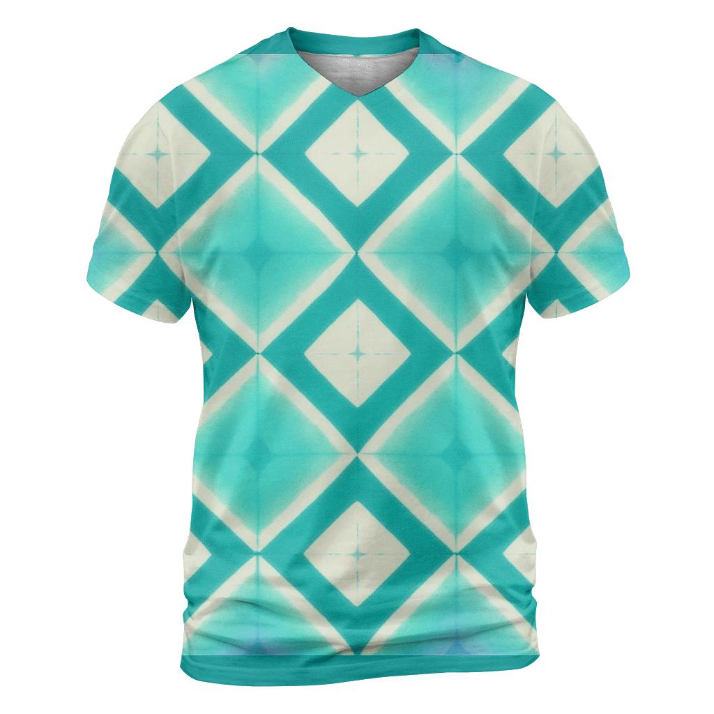 Itajime Lunar Lattice Clamp Resist artistic all-over print tops