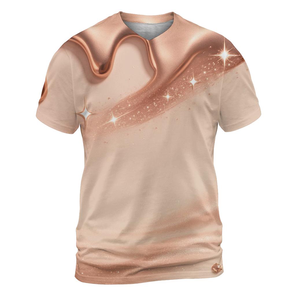 Rose Gold Meteor Drip statement graphic shirts