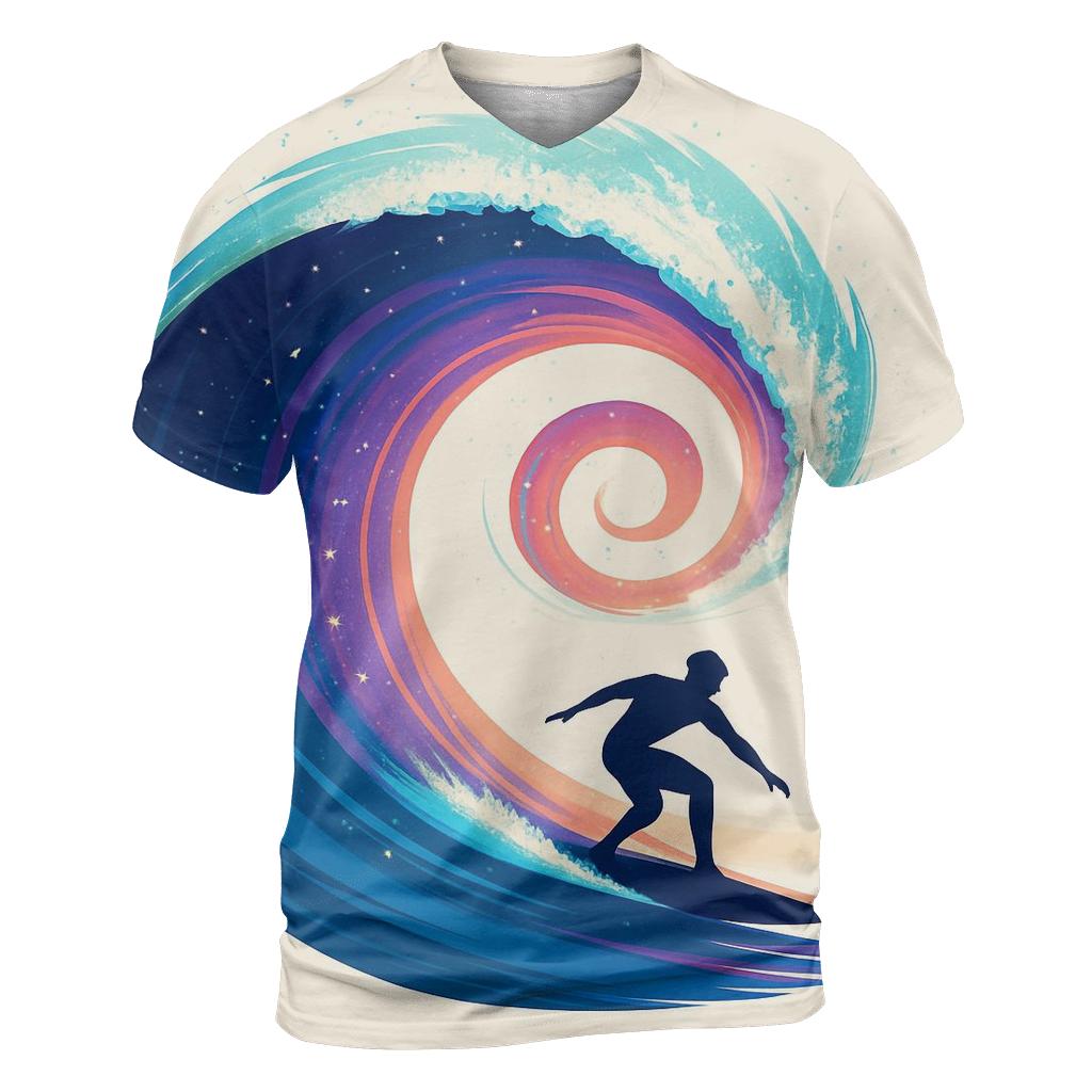 Orbital Surf Break artistic all-over print tops