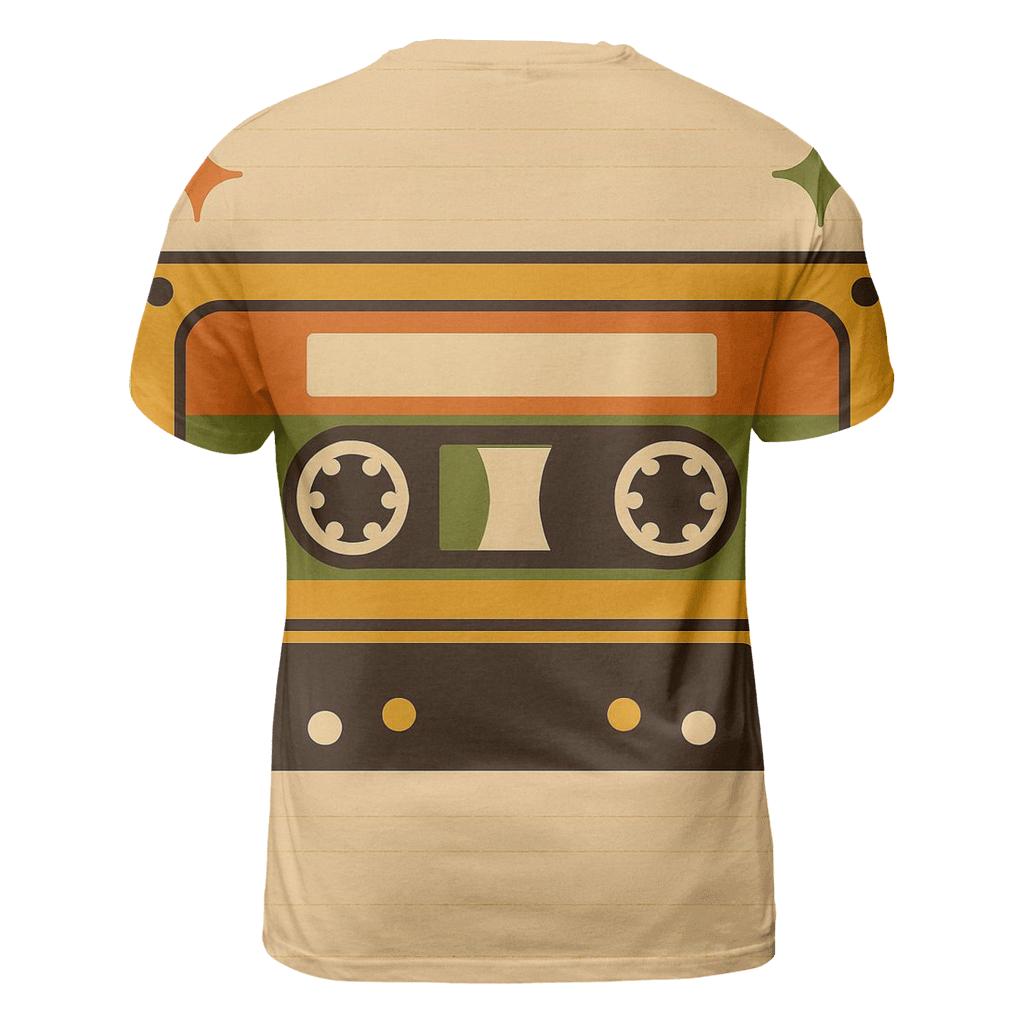 Cassette Tape Color Block Rhythm artistic all-over print tops