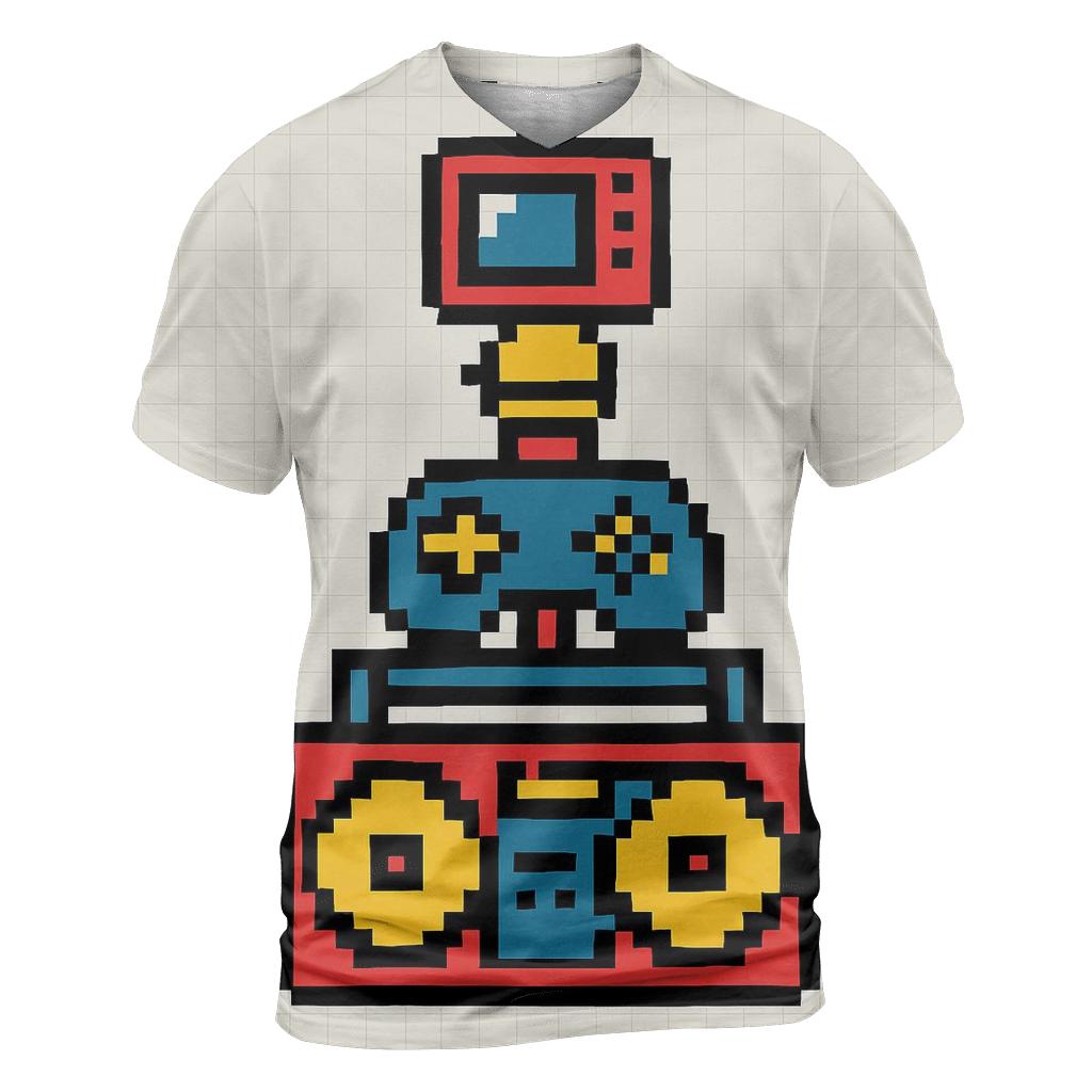 Pixel Arcade Boombox Totem personalized full print shirts