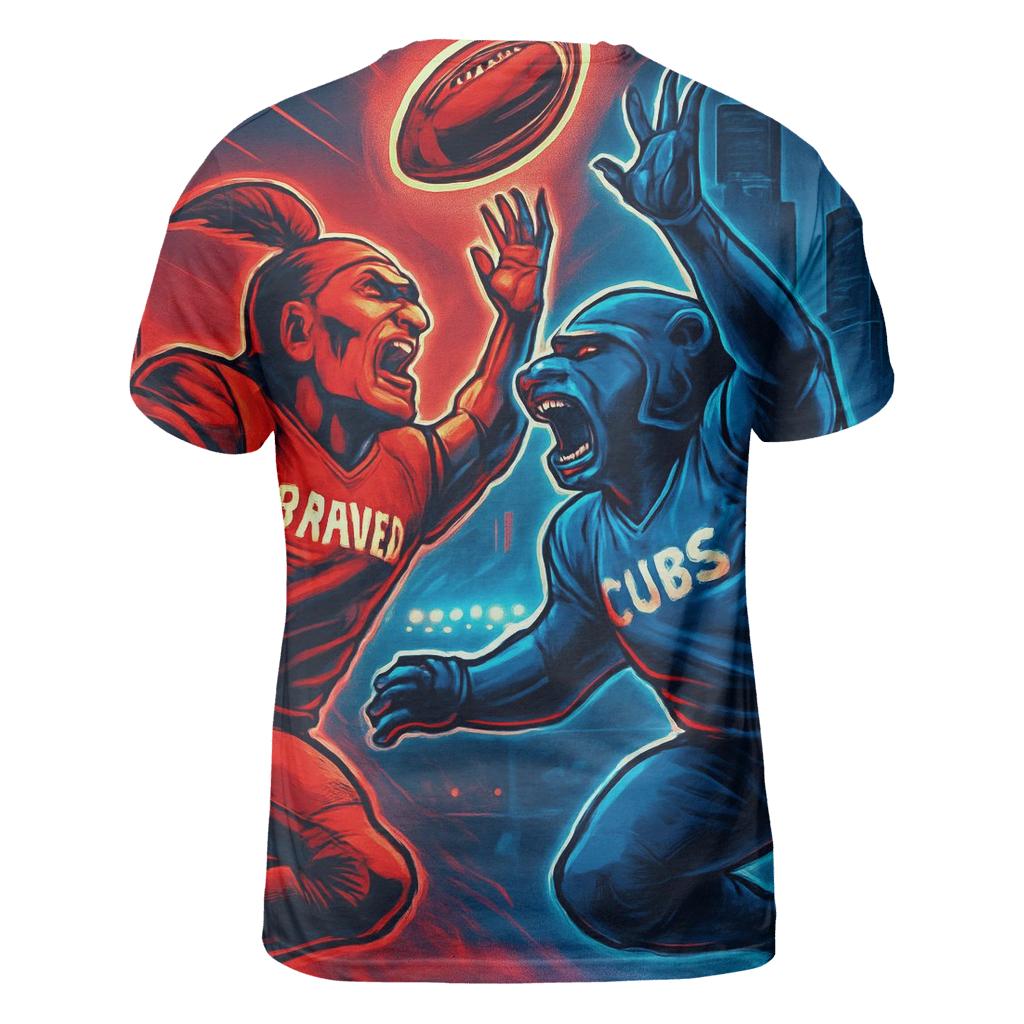 Neon Windy City Gridiron Clash vibrant all-over design tees