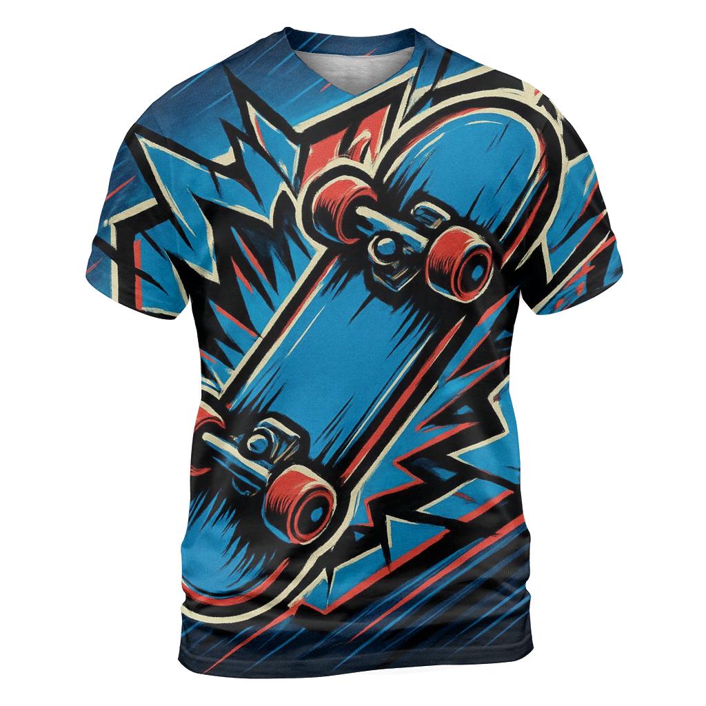 Chromatic Rift Skate Emblem trendy printed shirt styles