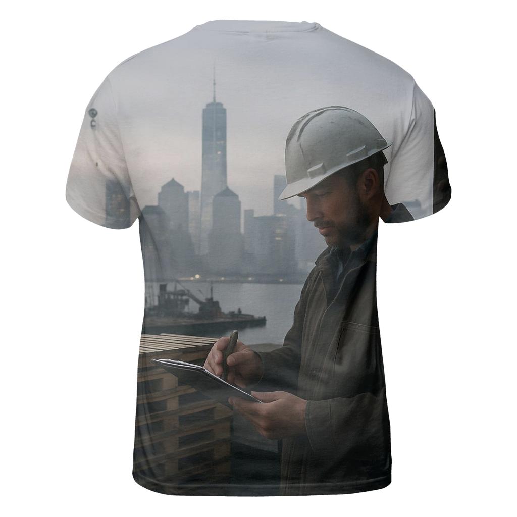 Brooklyn Navy Yard Dawn With Working Waterfront Skyline trendy printed shirt styles