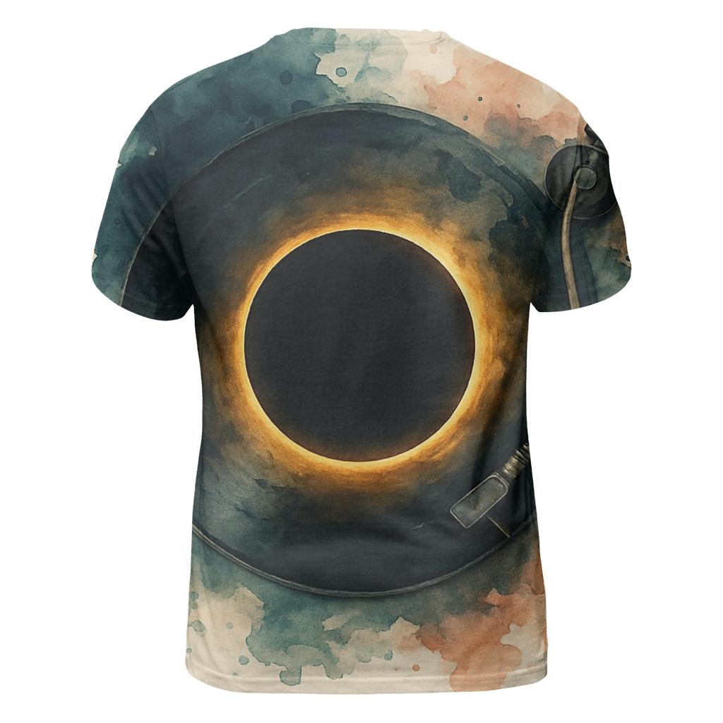 Turntable Eclipse Bloom artistic all-over print tops