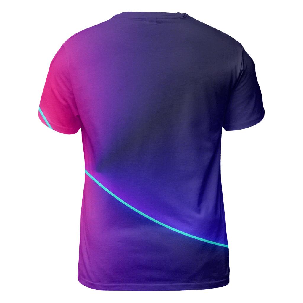 Neon Orbit Split artistic all-over print tops