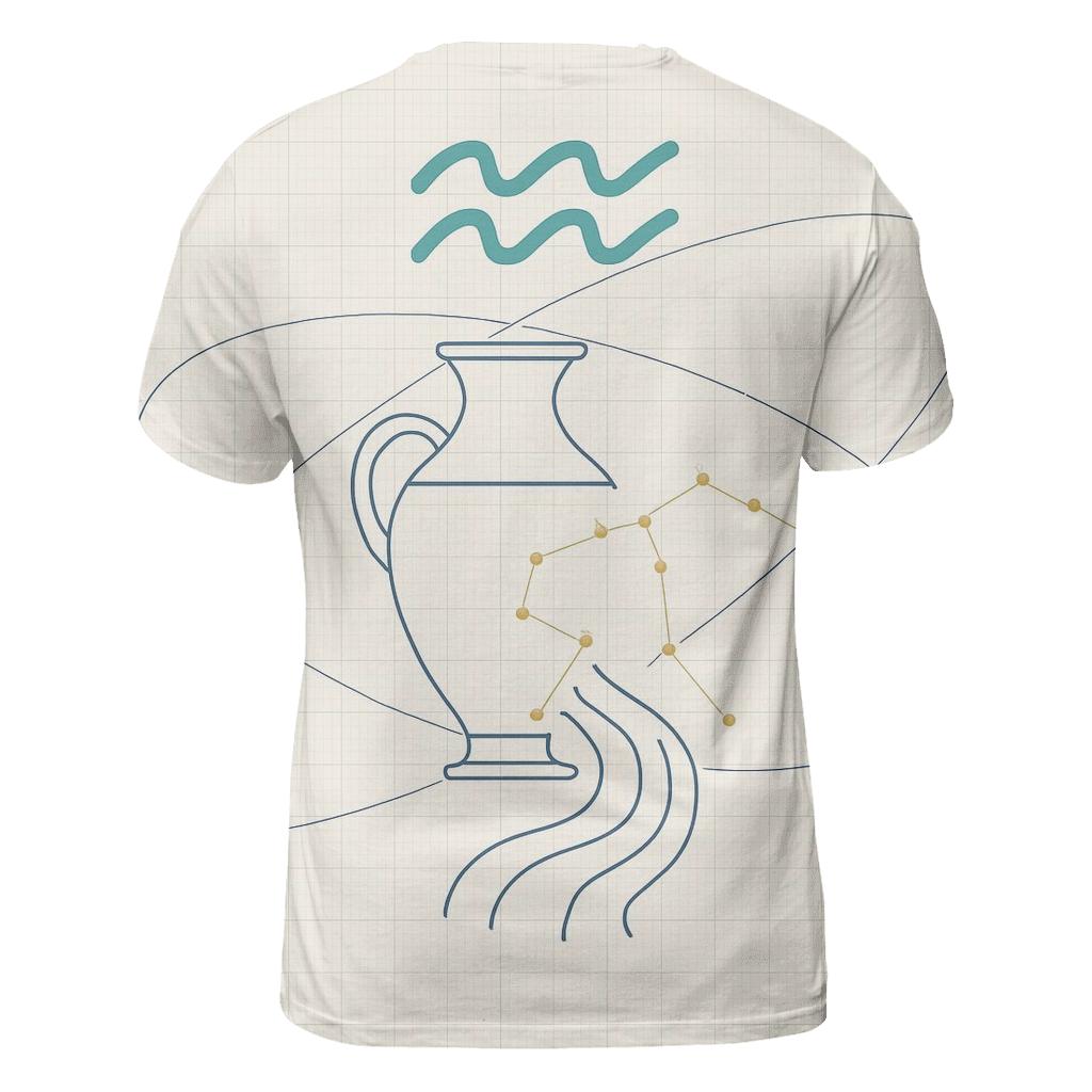 Aquarius Water Bearer Orbital Blueprint artistic all-over print tops