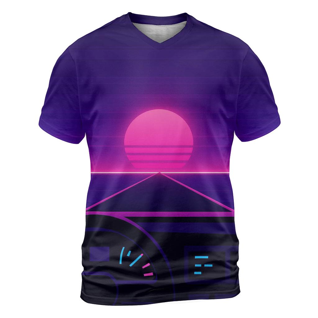 VHS Night Drive Dashboard vibrant all-over design tees