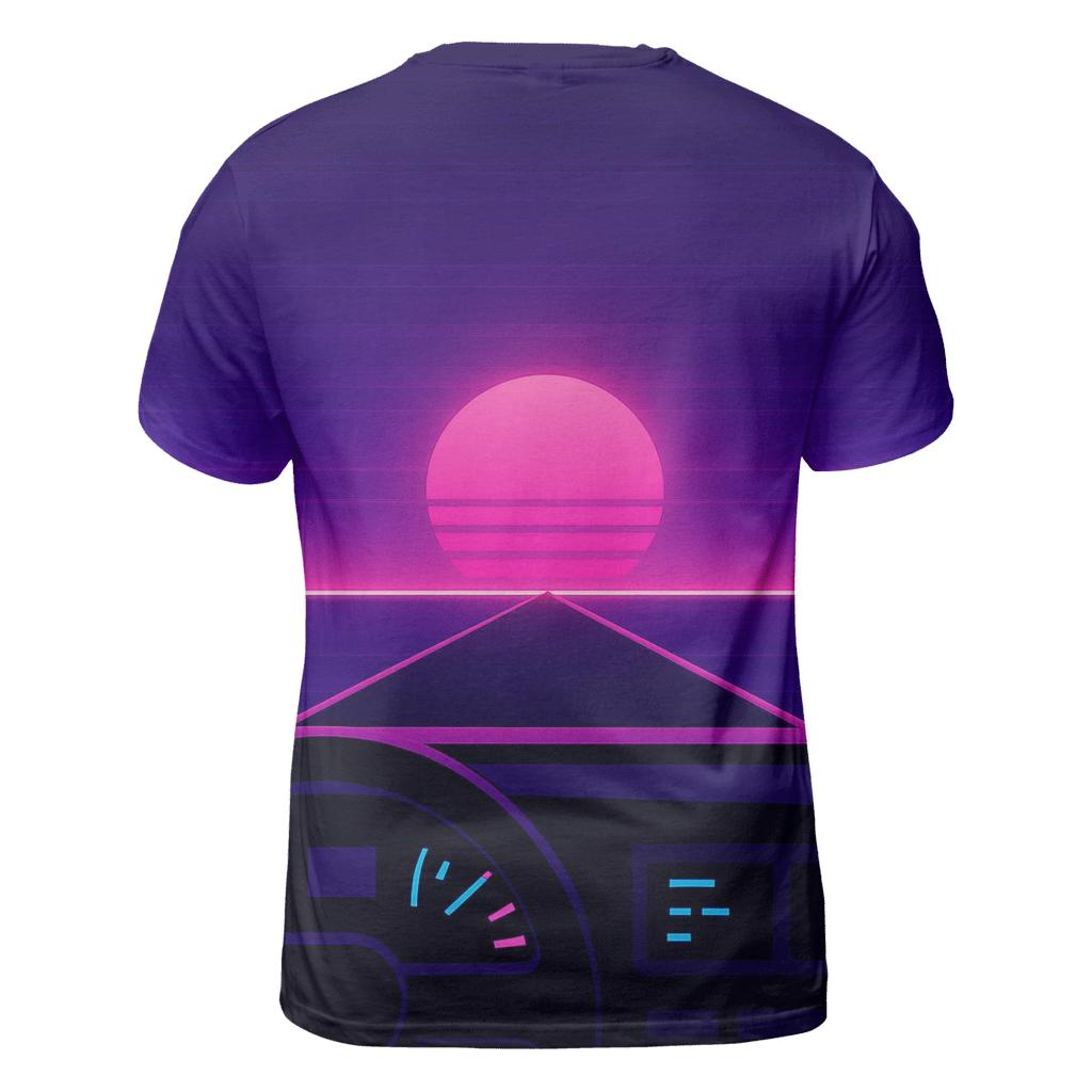VHS Night Drive Dashboard vibrant all-over design tees