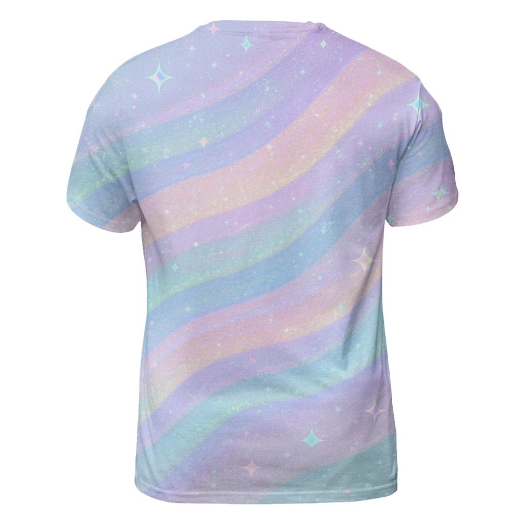 Pastel Aurora Sequin Tide vibrant all-over design tees