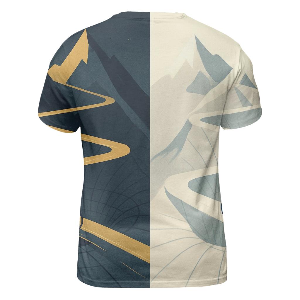 Mountain Gravity Cycling Climb vibrant all-over design tees