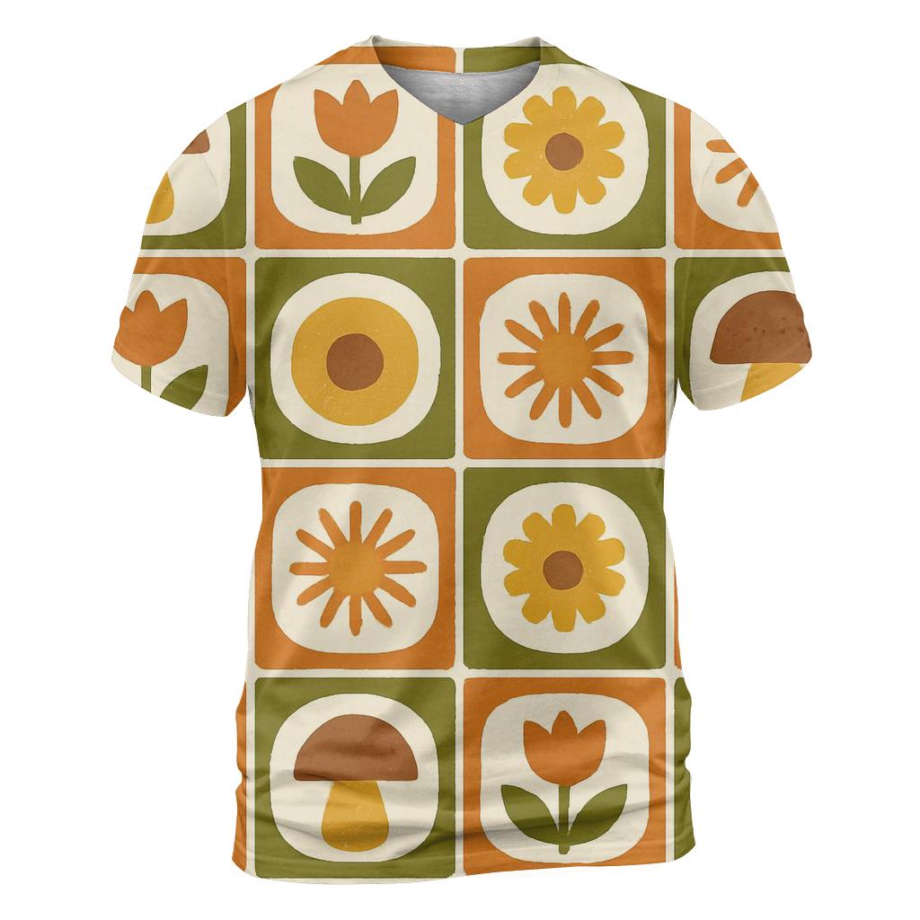 Harvest Kitchen Tiles Groove creative print fashion shirts