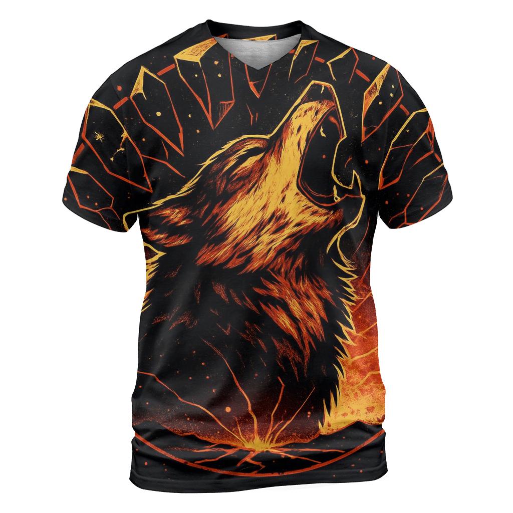Volcanic Mirror Howl Wolf designer pattern shirts