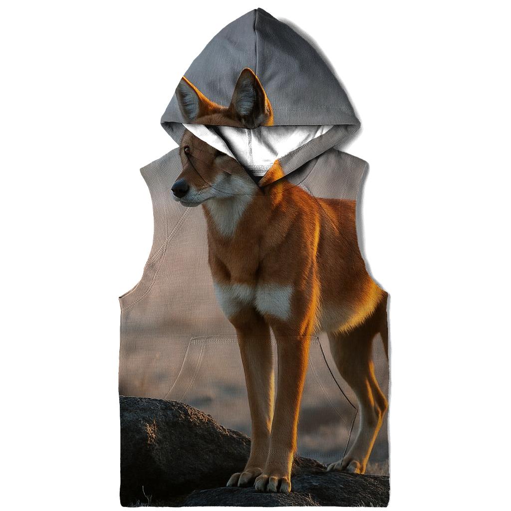 Ethiopian Wolf Sentinel Above The Lobelia Moor heavyweight hoodies