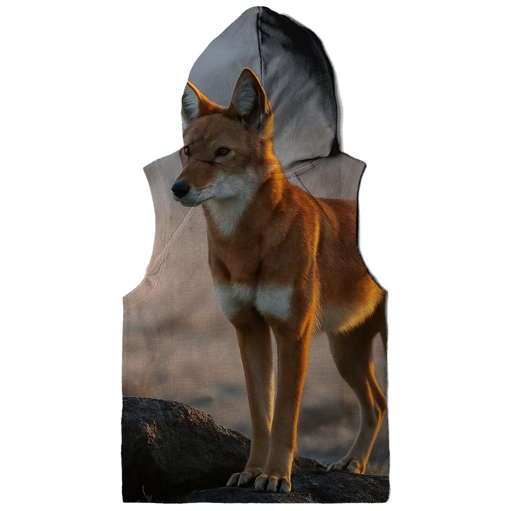Ethiopian Wolf Sentinel Above The Lobelia Moor heavyweight hoodies