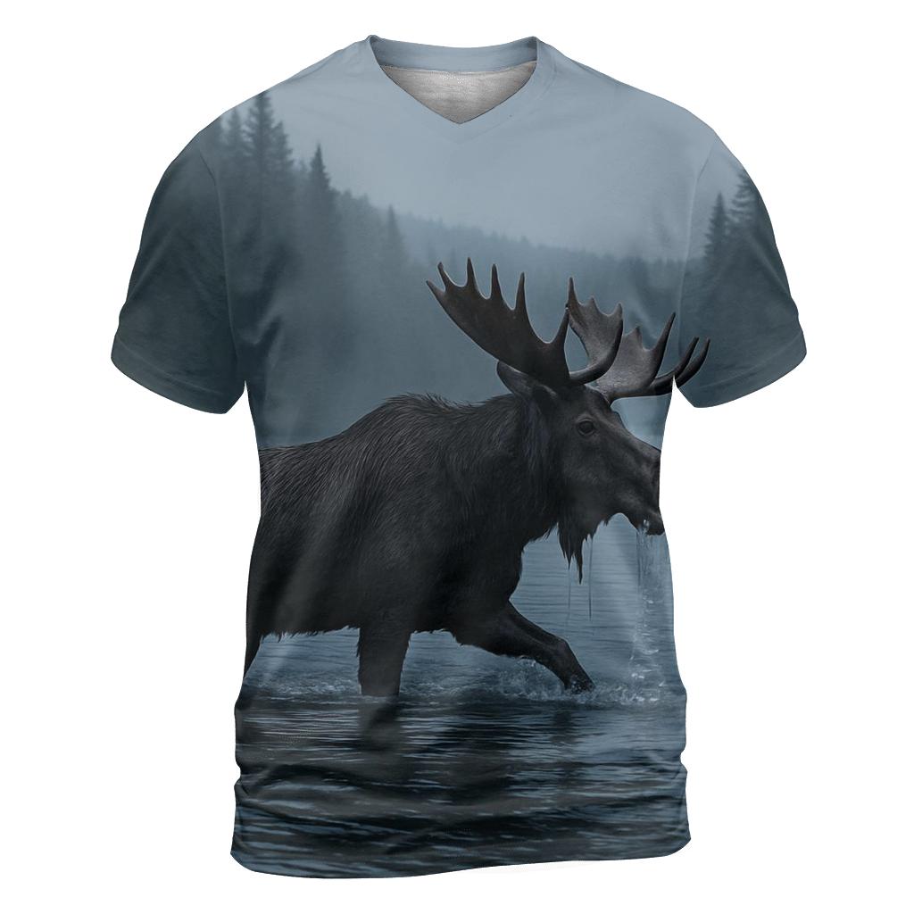Mist Channel Crossing Moose custom all-over print shirts