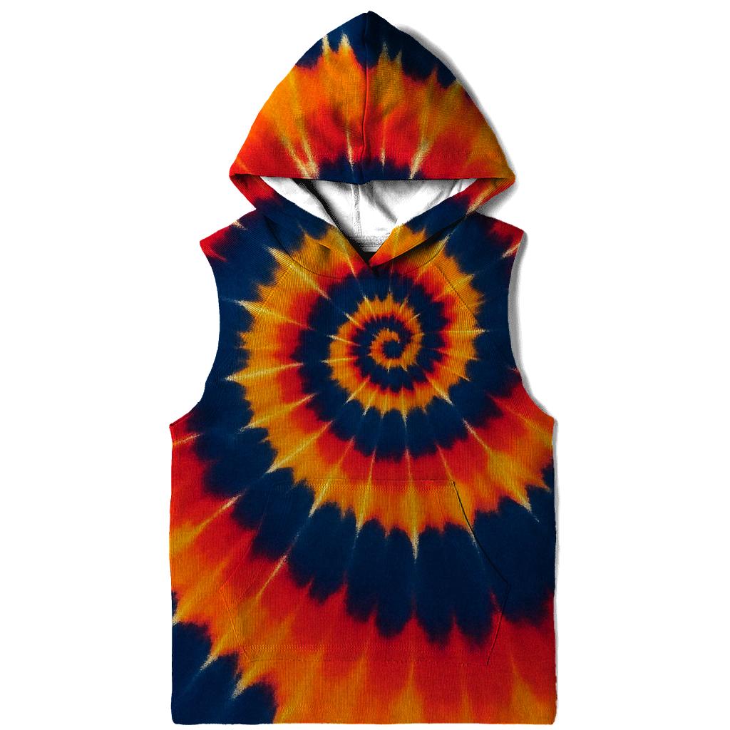 Solar Flare Spiral Overdye Whorl heavyweight hoodies