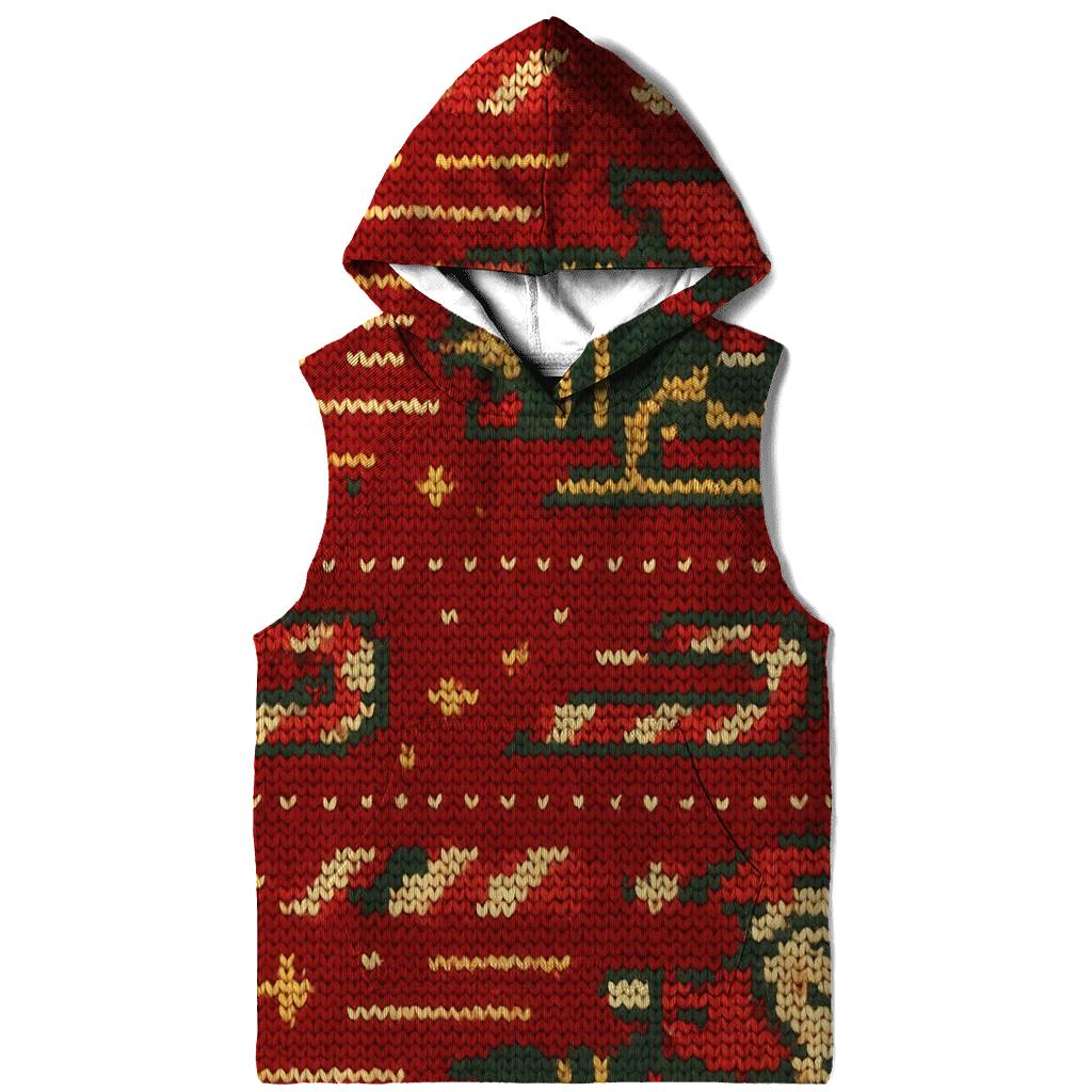 Santa Rocket Sleigh Stripework Design pullover hoodies