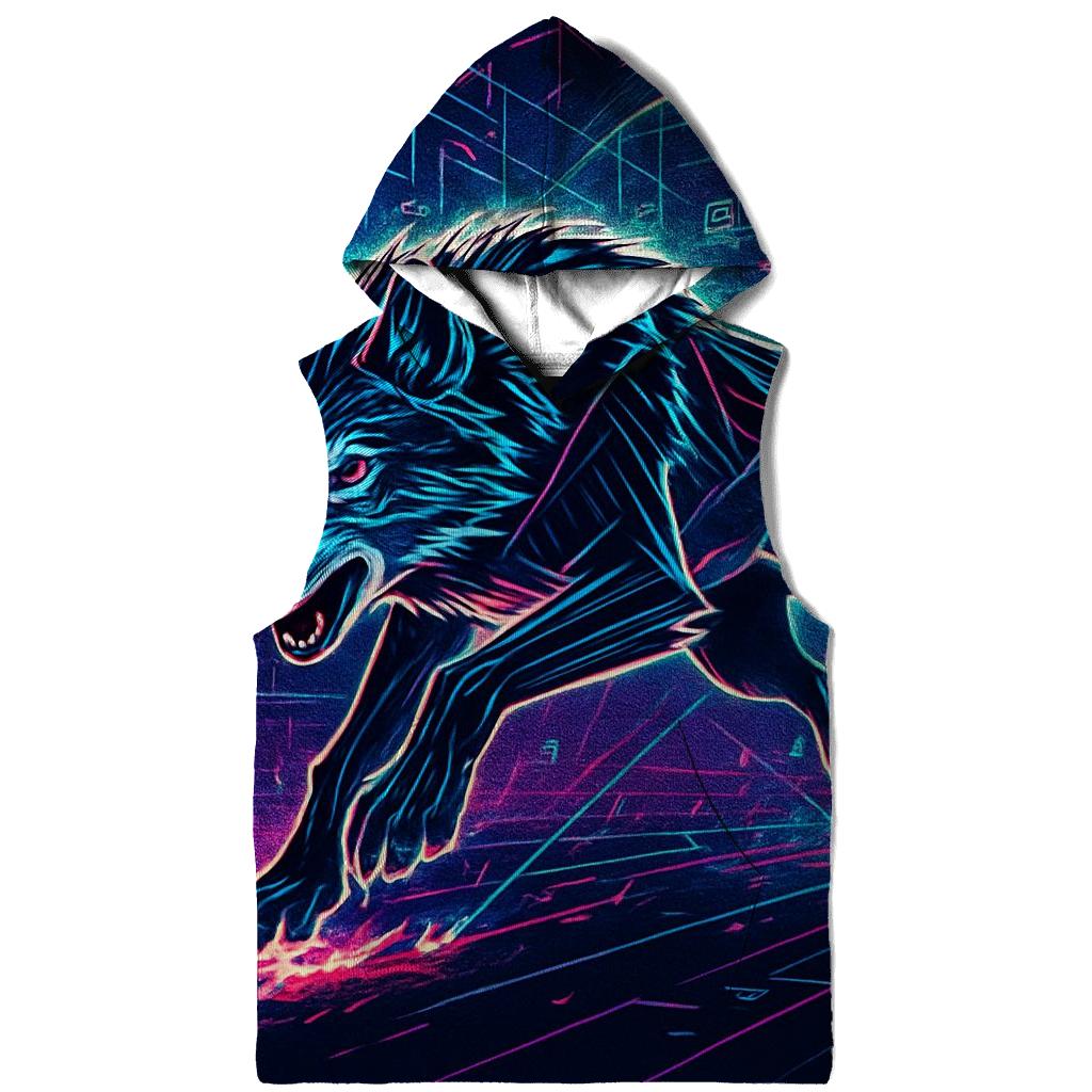 Neon Circuit Moonrunner Wolf custom hoodies