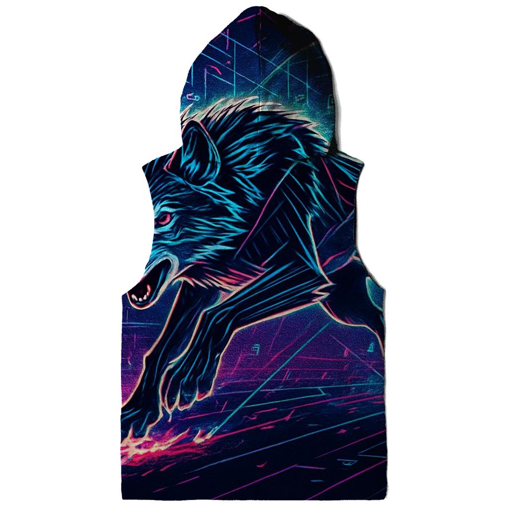 Neon Circuit Moonrunner Wolf custom hoodies