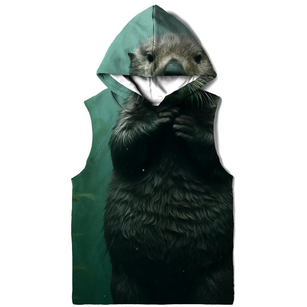 Kelp Forest Hover Sea Otter printed hoodies