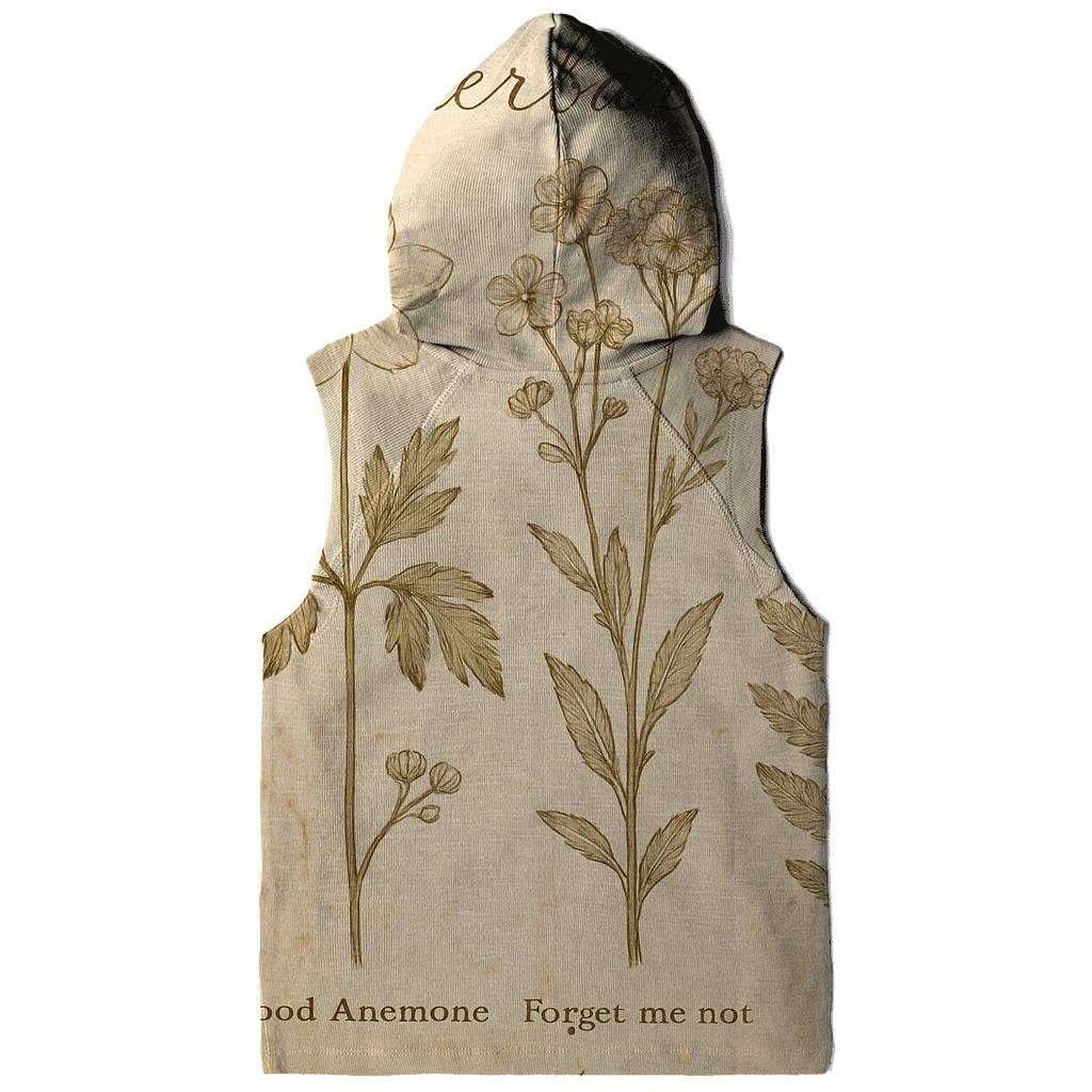 Sepia Botanical Herbarium Postcard With Distressed Stamp Border heavyweight hoodies
