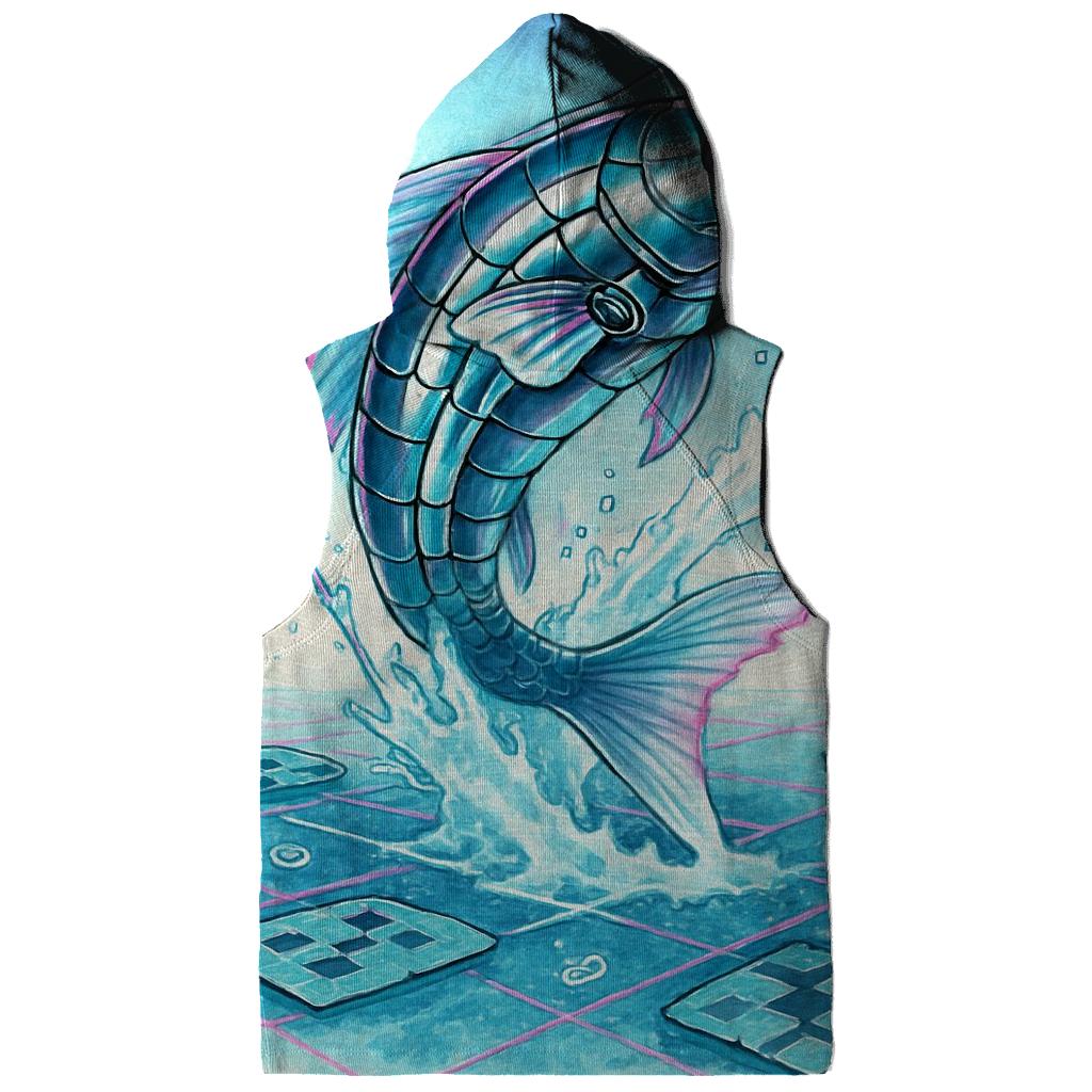 Clockwork Koi In A Pixel Pond pullover hoodies