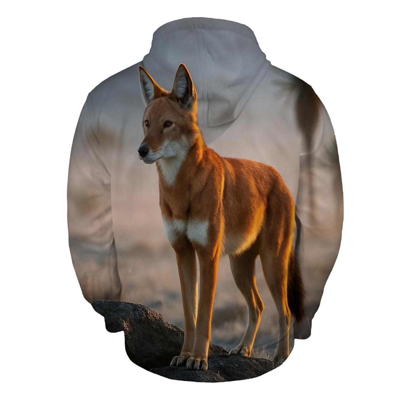 Ethiopian Wolf Sentinel Above The Lobelia Moor lightweight hoodies