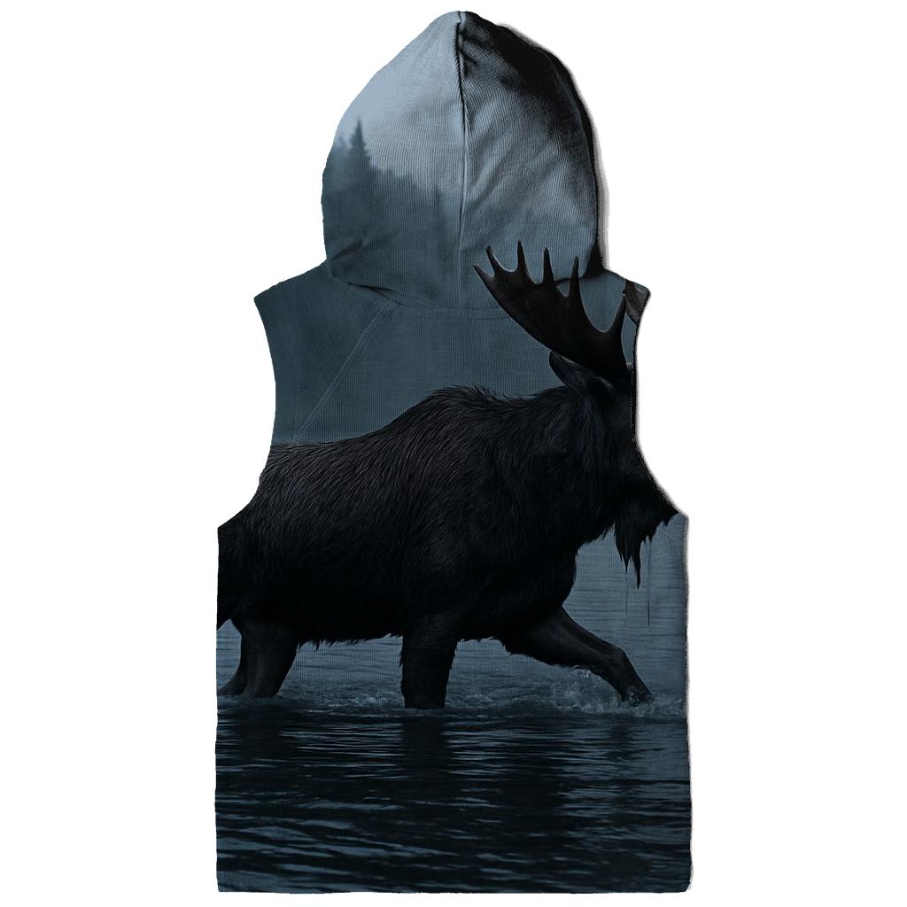 Mist Channel Crossing Moose pullover hoodies