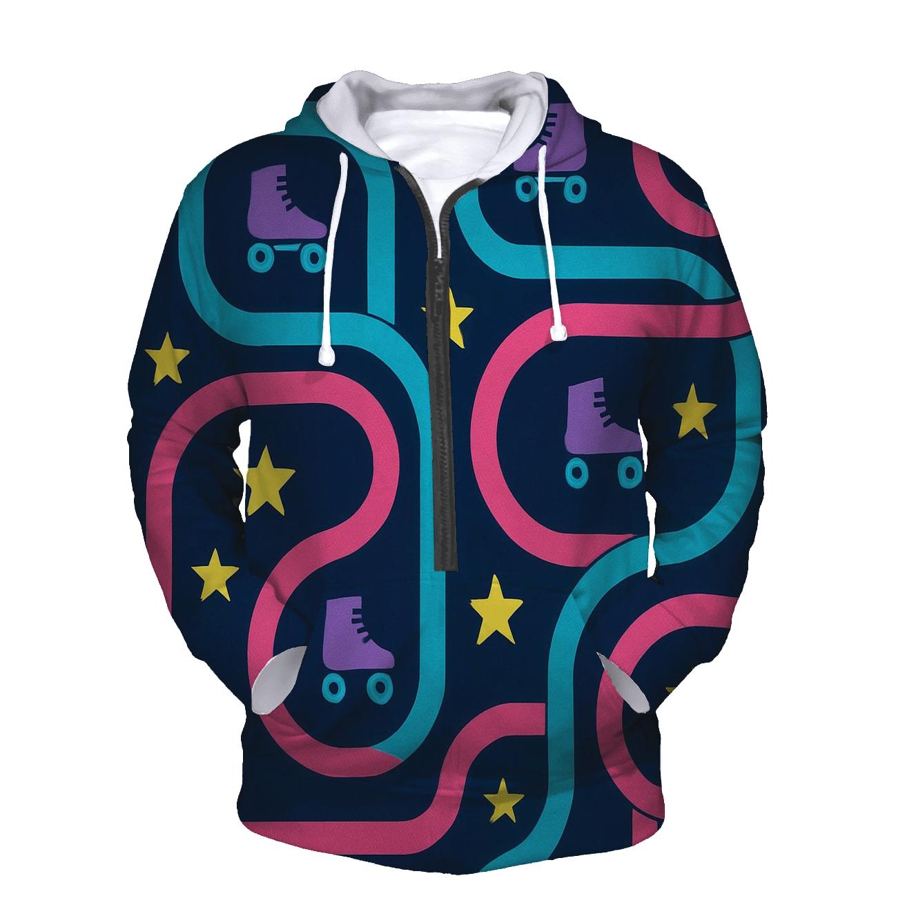 Neon Roller Rink Floorplan premium hoodies