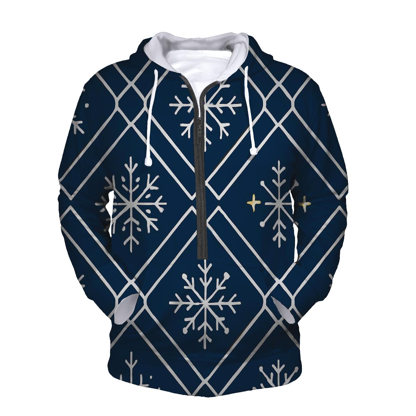 Snowflake Constellation Lattice printed hoodies