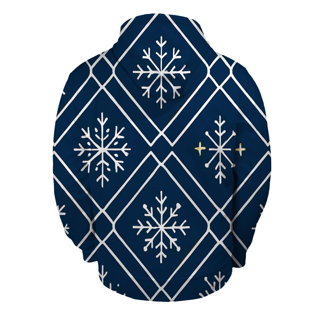 Snowflake Constellation Lattice printed hoodies