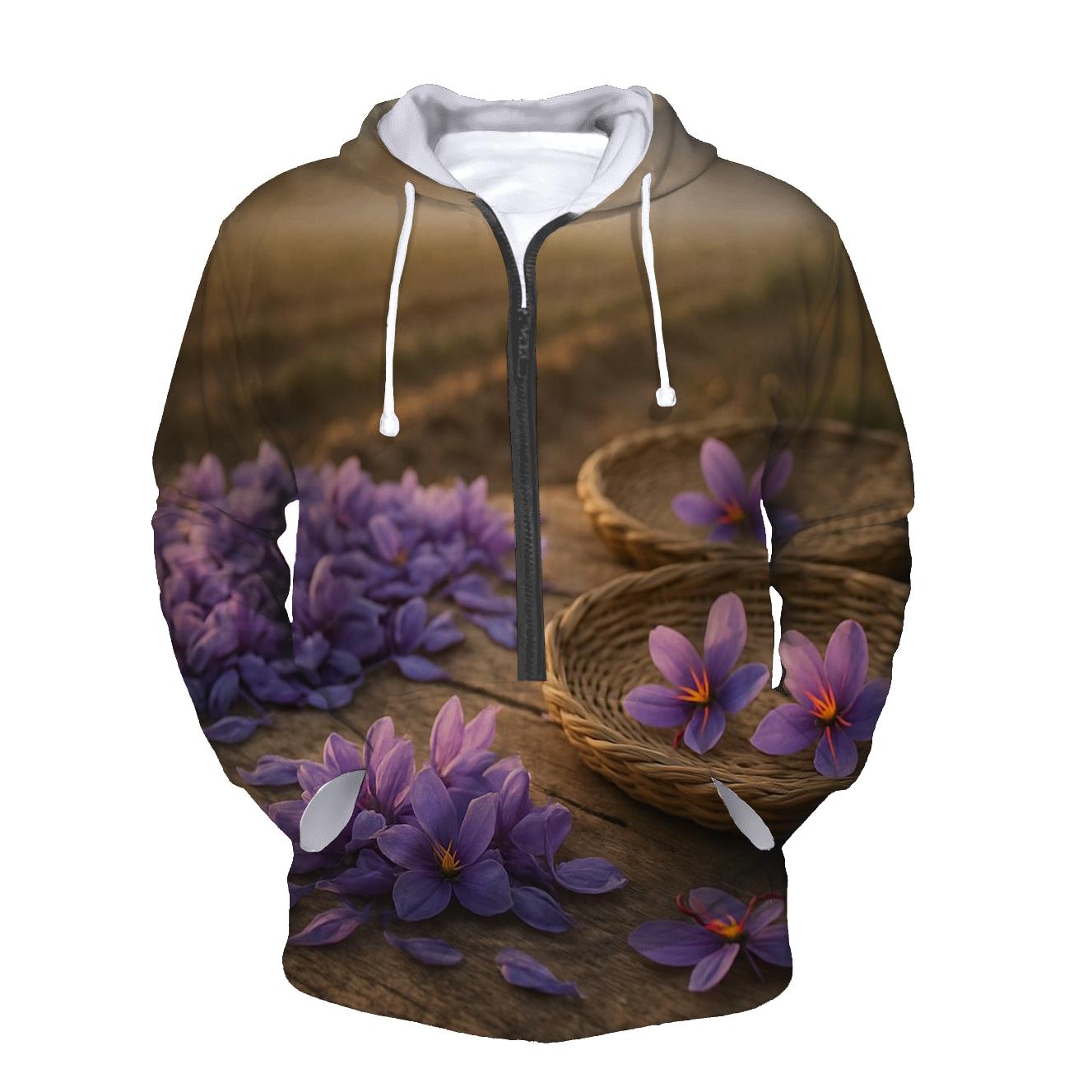 Saffron Crocus Harvest Trays In Autumn Field designer hoodies