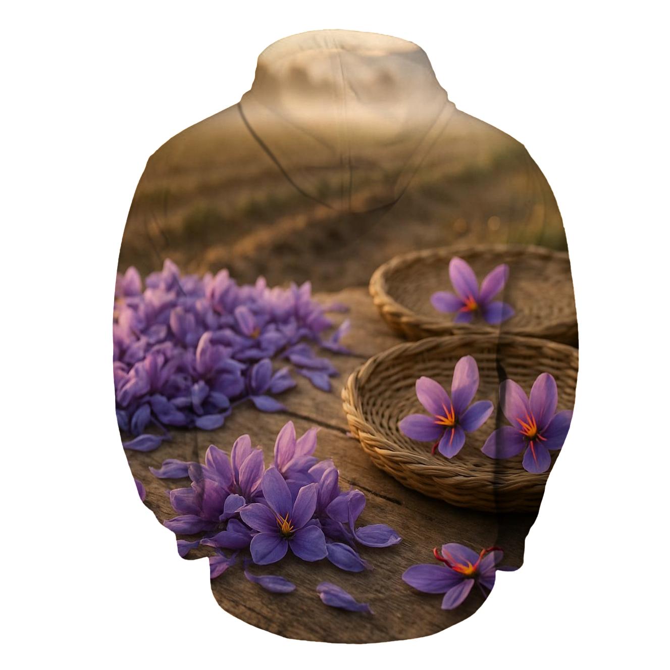 Saffron Crocus Harvest Trays In Autumn Field designer hoodies