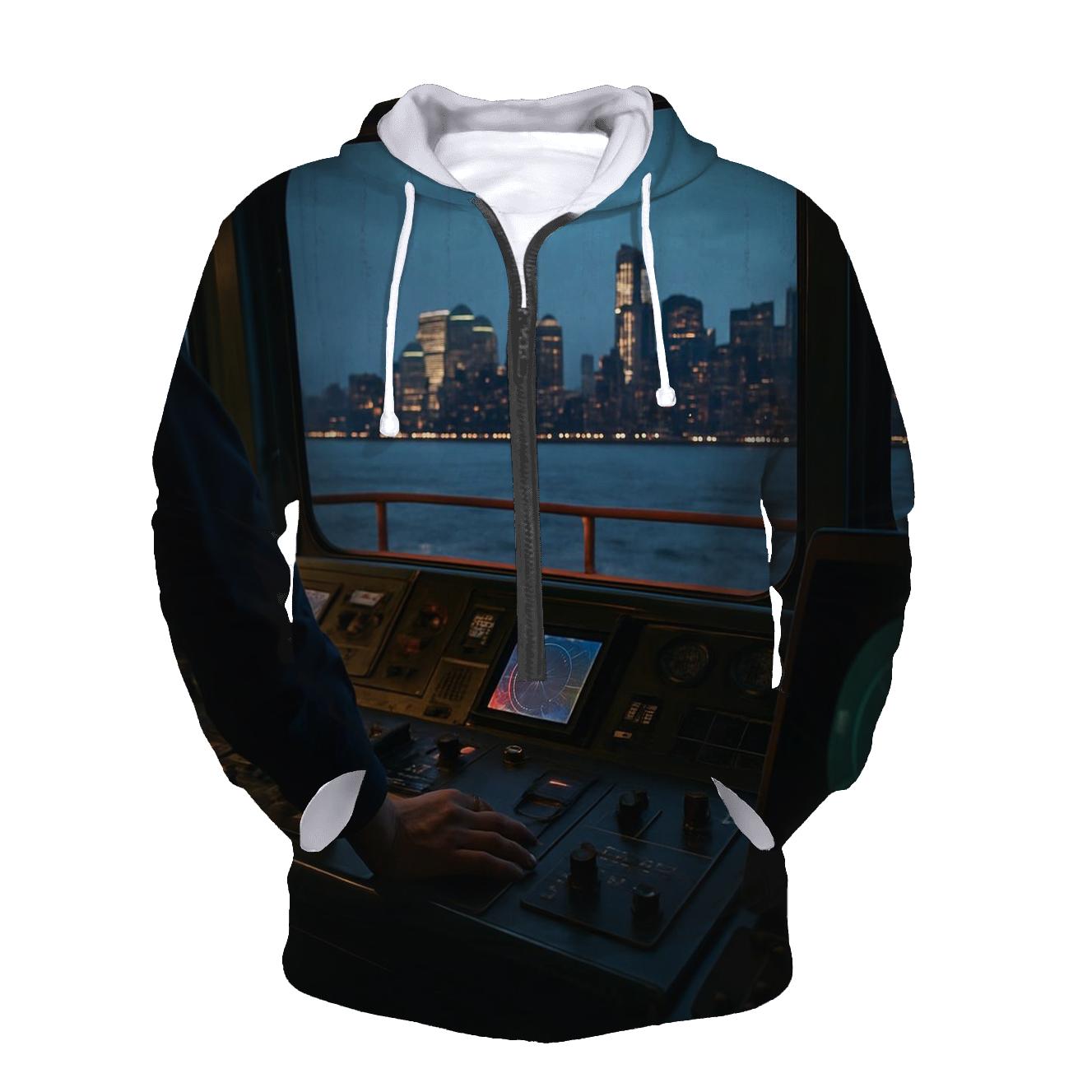 Rainy Blue Hour From The Staten Island Ferry Bridge lightweight hoodies