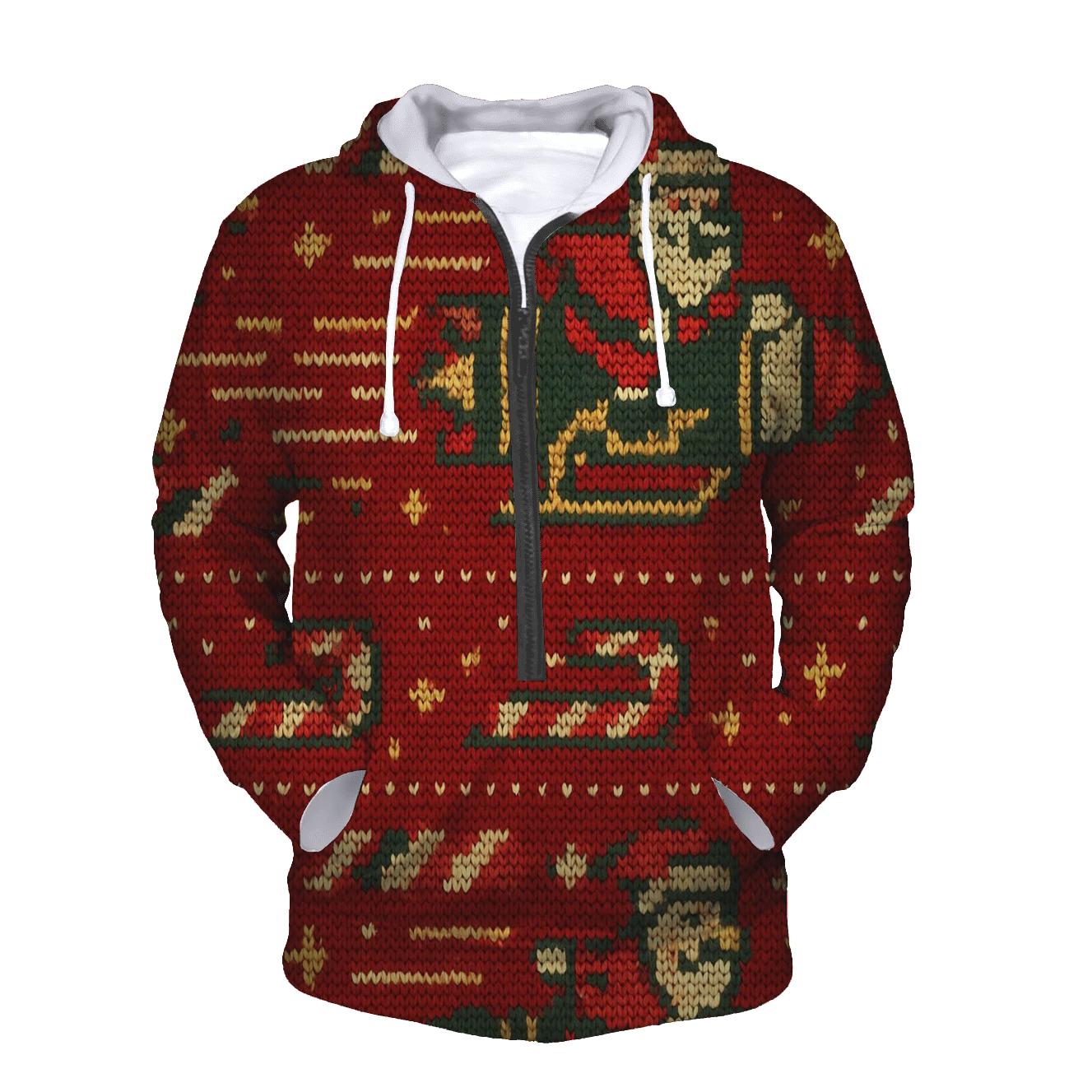 Santa Rocket Sleigh Stripework Design hoodie styles