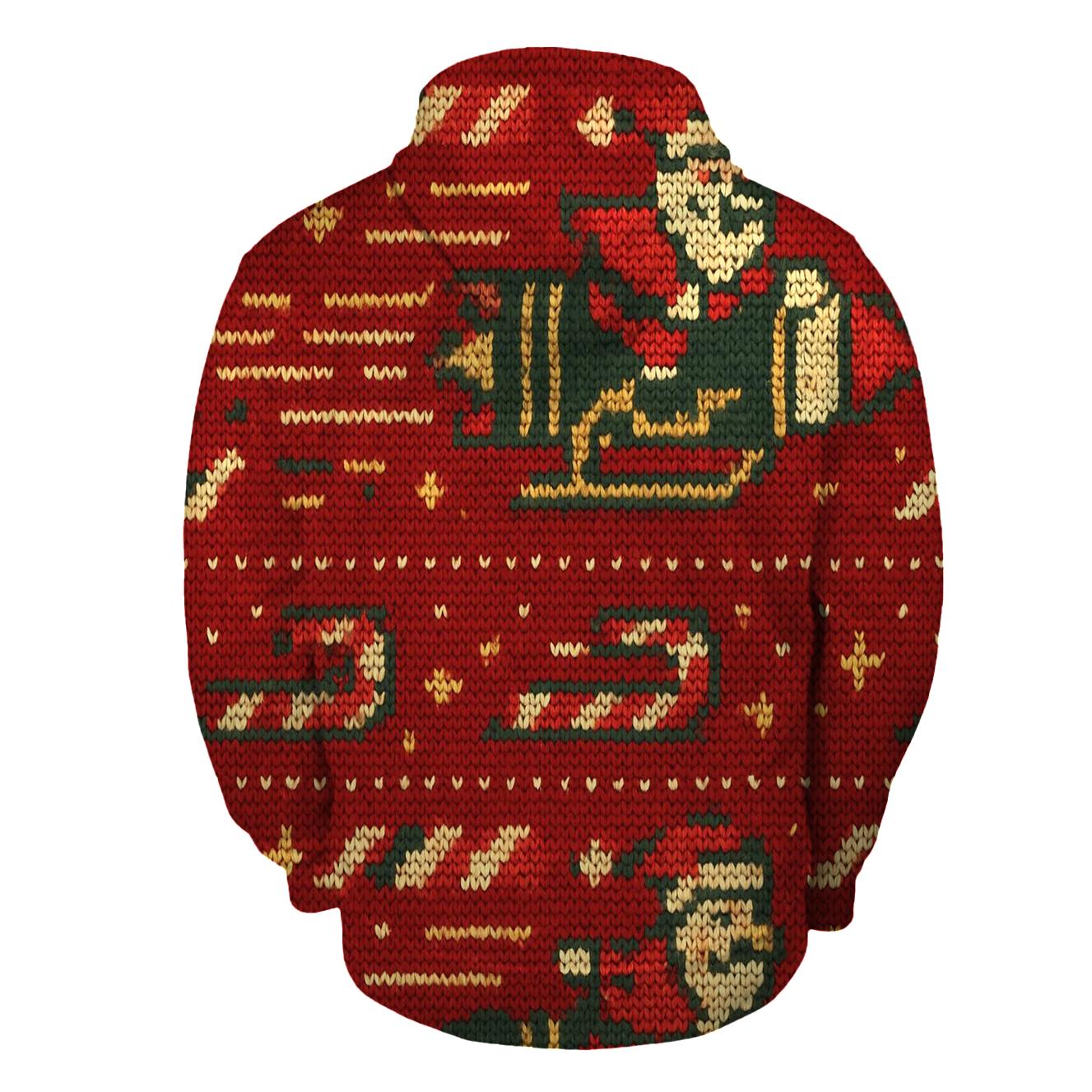 Santa Rocket Sleigh Stripework Design hoodie styles