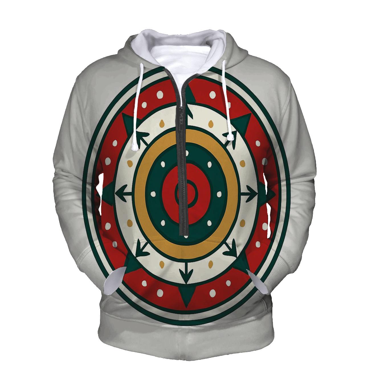 Ornament Mandala Of Winter Rings printed hoodies